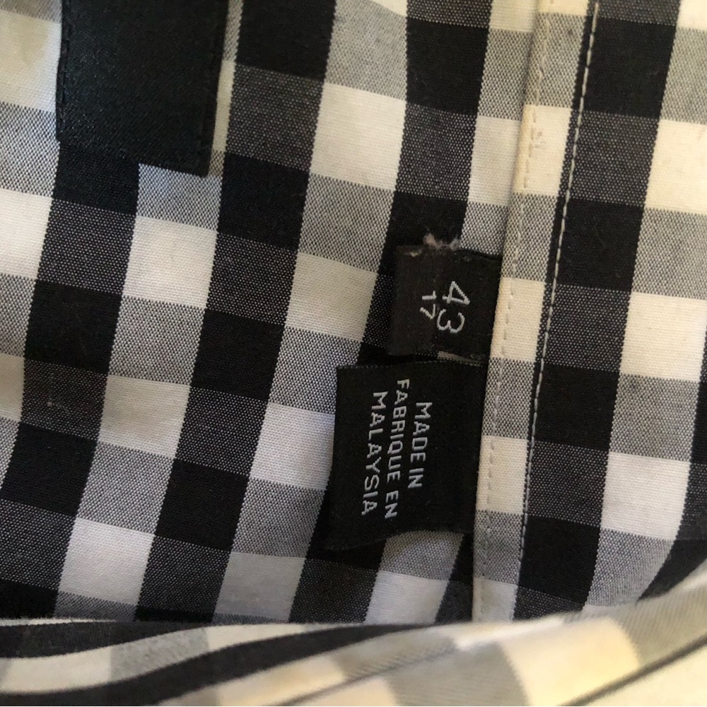 Men's Black and White Checkered Shirt - Picture 3 of 3